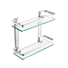 दो टियर ग्लास बाथरूम शेल्फ